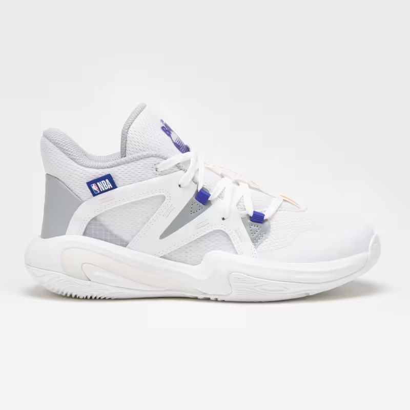 zapatillas, zapatilla, baloncesto, nba, tarmak, decathlon, 900, mid, 3, golden, state, warriors, blanco, junior, jr