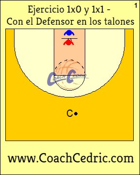 defender, 1-on-1, drill, basket, basketball, heels