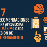 recomendaciones, sesión, entrenamiento, sesión, baloncesto, formación