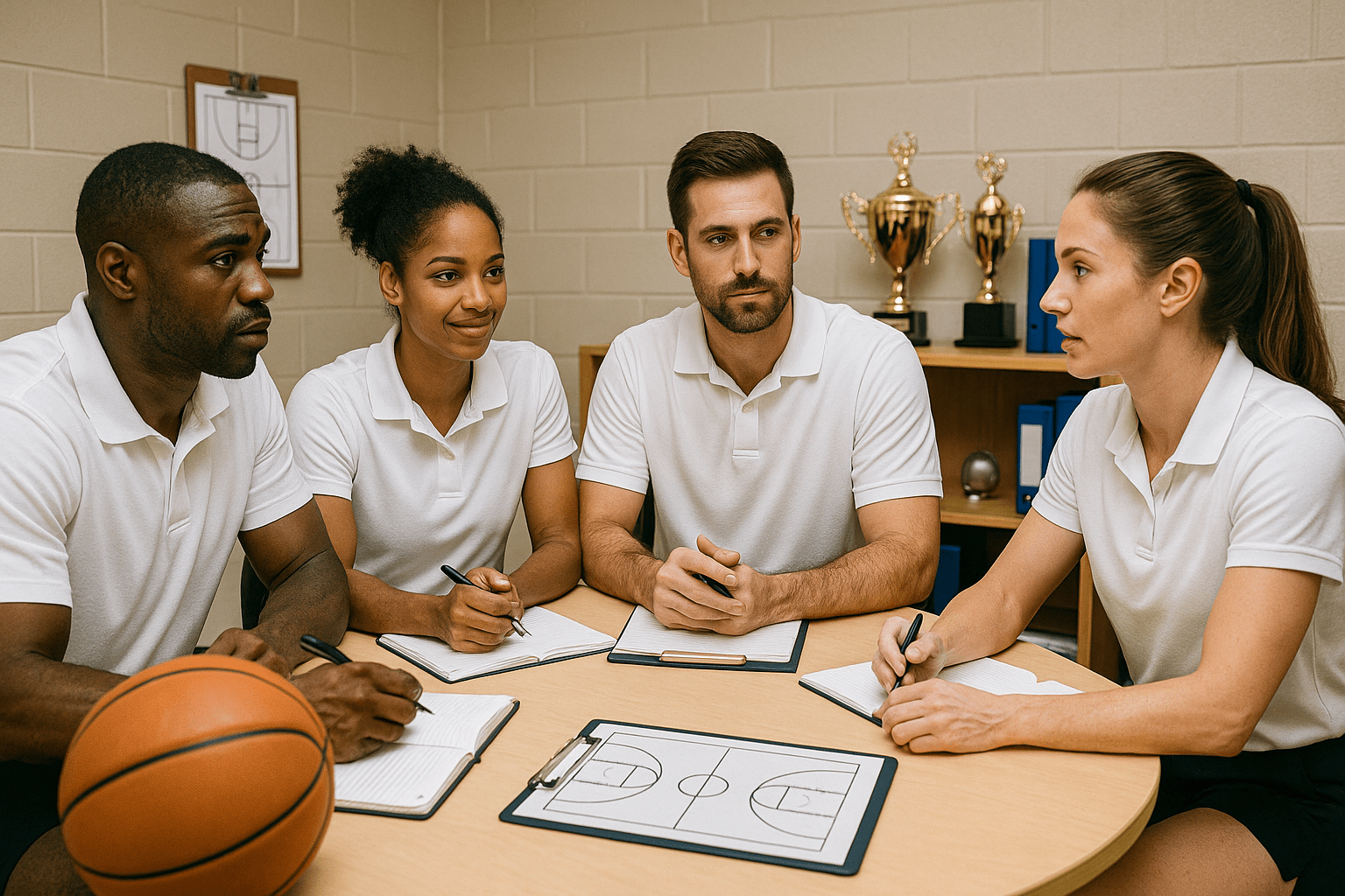 reunión, entrenadores, baloncesto, pretemporada, pre-temporada, temporada, inicio